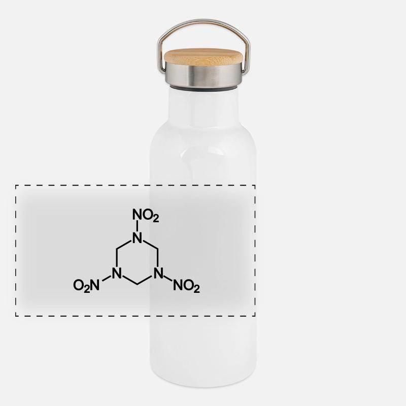 Sprengstoff C4 Hexogen Panorama Thermosflasche mit Bambusdeckel