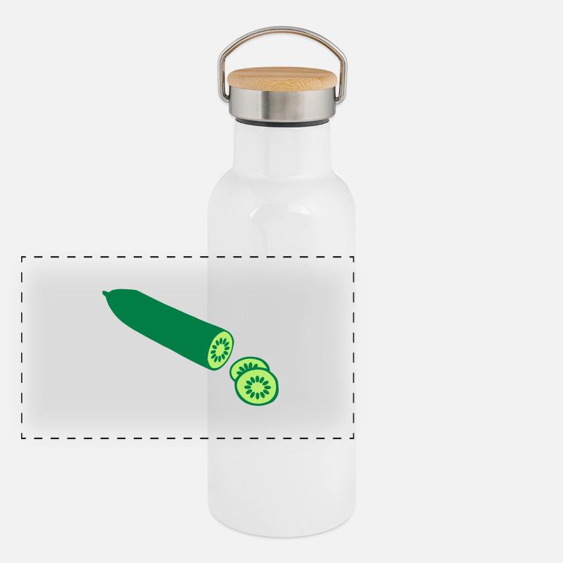 Gurke Panorama Thermosflasche mit Bambusdeckel