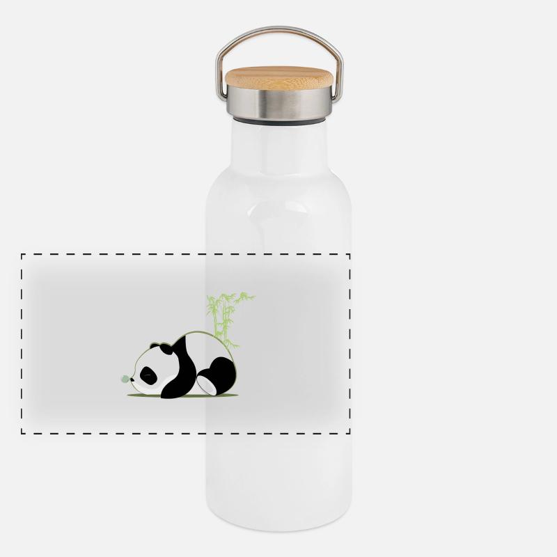 panda Gourde isotherme avec bouchon en bambou