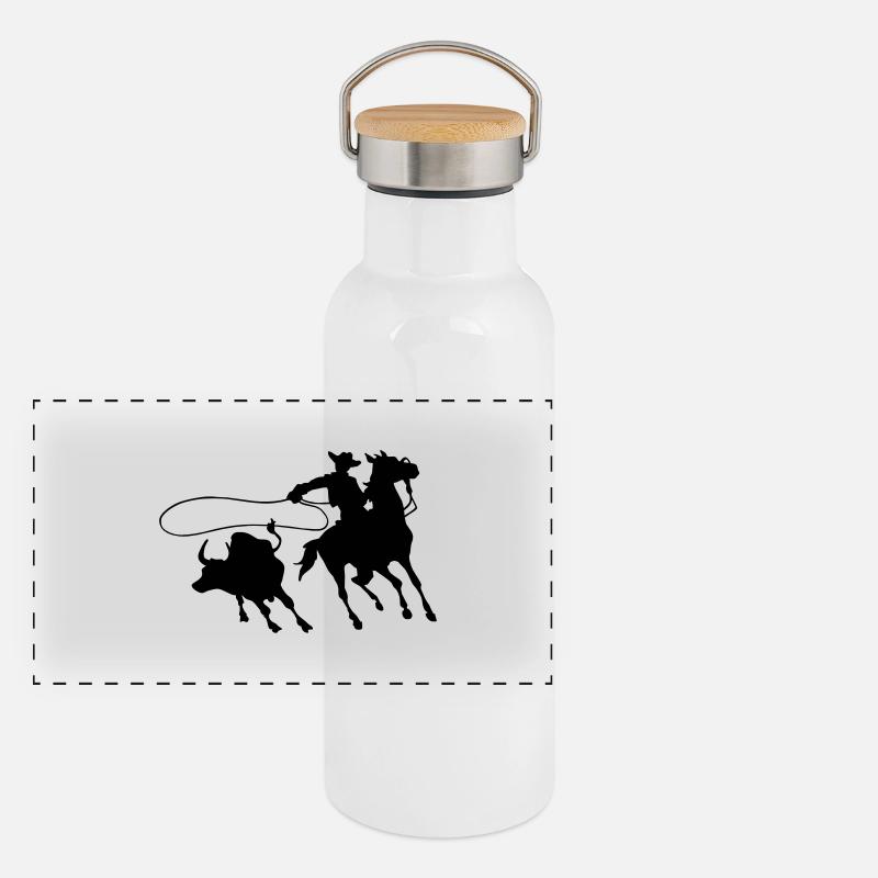 Panorama Thermosflasche mit Bambusdeckel
