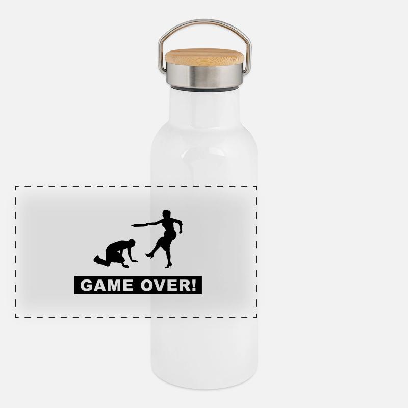bachelor bachelorette Panorama Thermosflasche mit Bambusdeckel