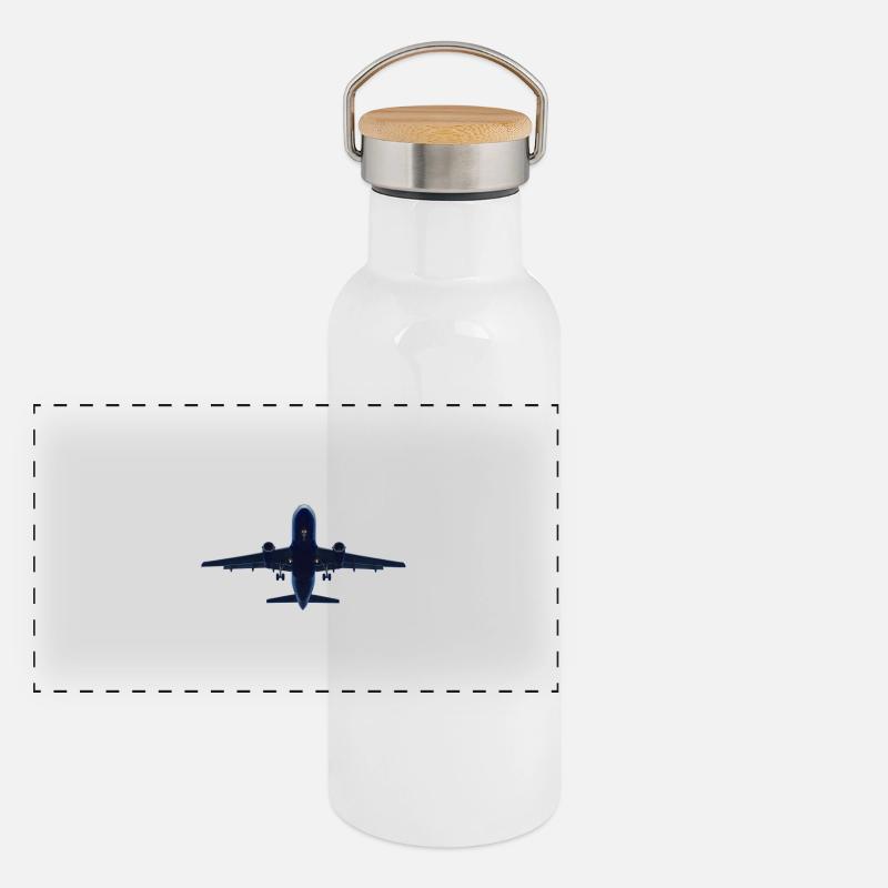 Avion Gourde isotherme avec bouchon en bambou