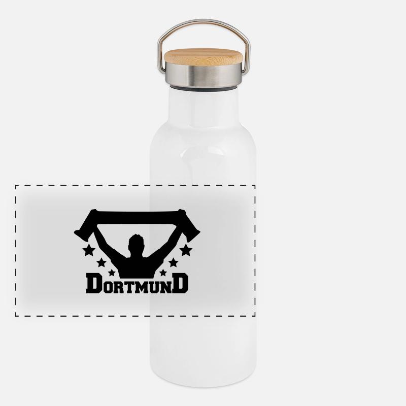 dortmund_fan_r1 Panorama Thermosflasche mit Bambusdeckel