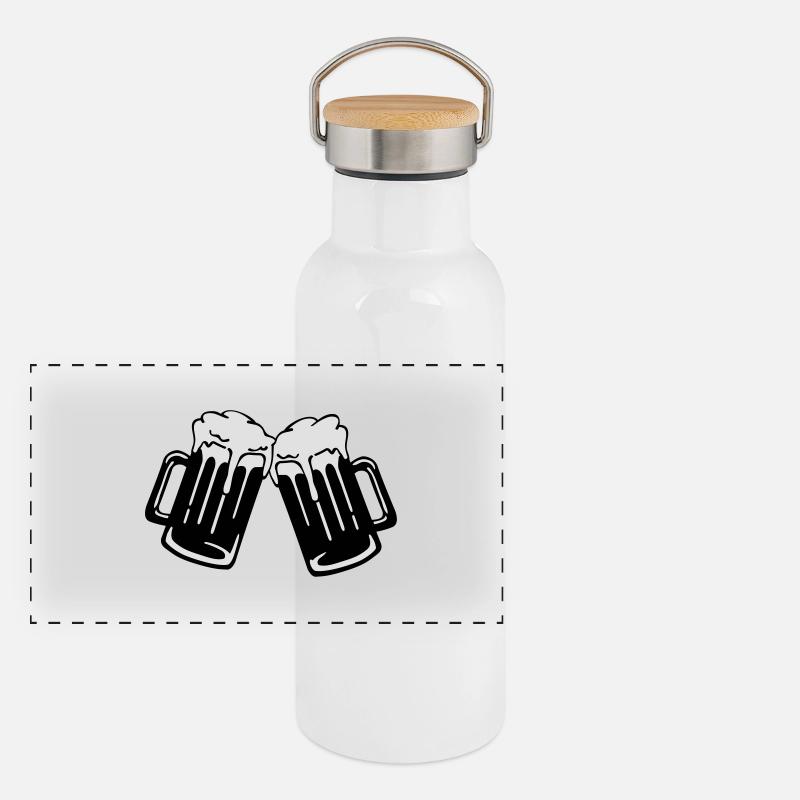 bier_prost__f2 Gourde isotherme avec bouchon en bambou