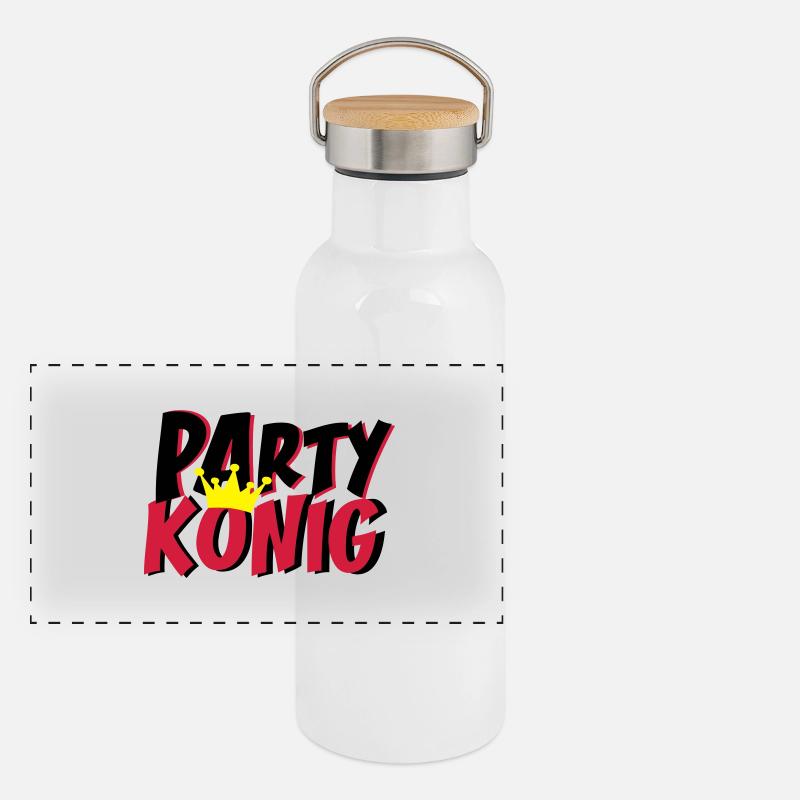 King Party Gourde isotherme avec bouchon en bambou