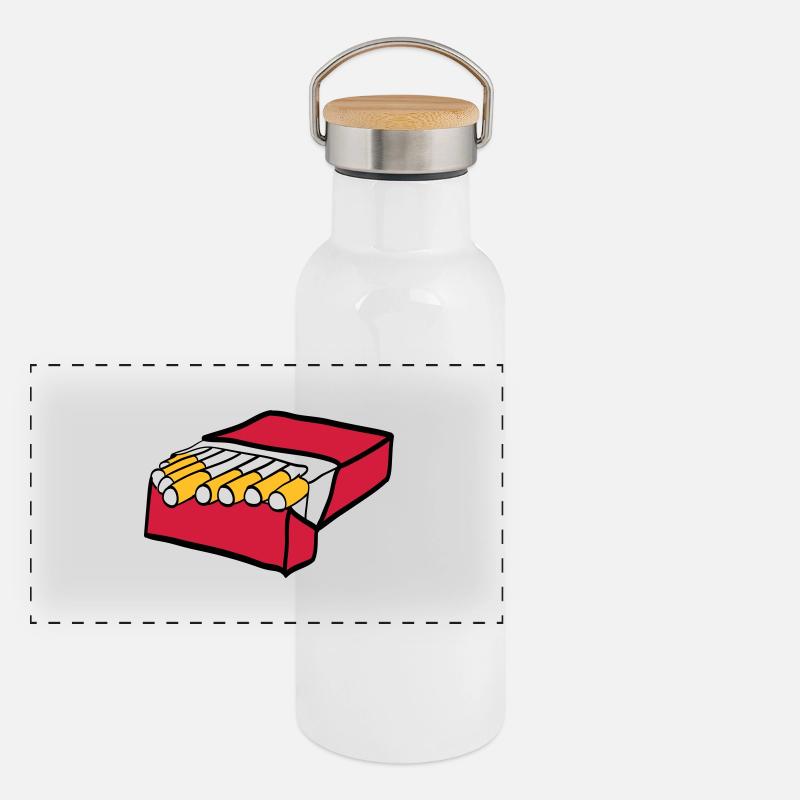 Cigarettes Panoramic Thermal Bottle with Bamboo Lid