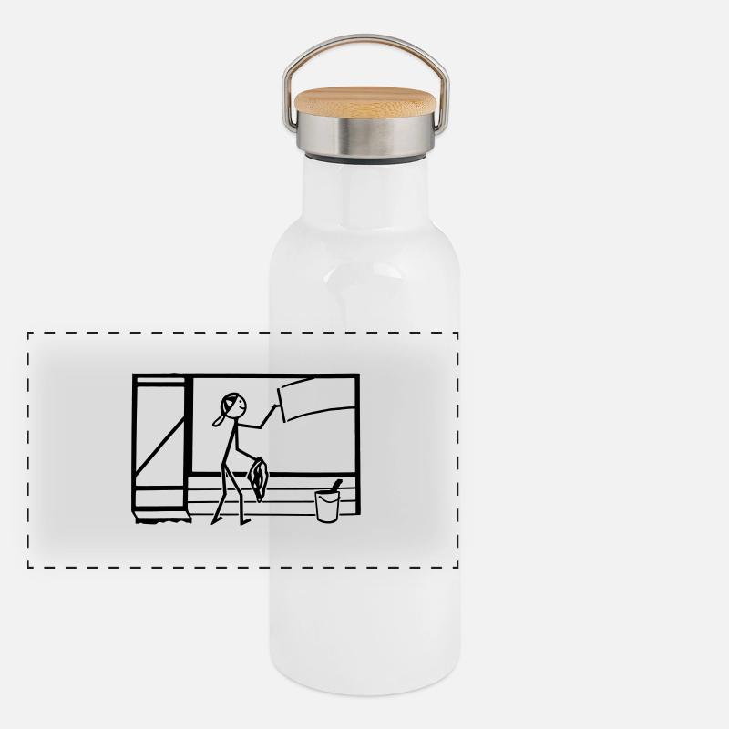 Panorama Thermosflasche mit Bambusdeckel