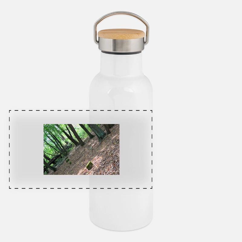 Forest Tree Trees Walk Nature Forester Poster Gourde isotherme avec bouchon en bambou