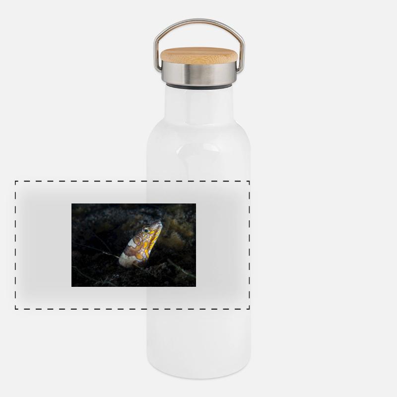 Napoleon snakes eel - Panoramic Thermal Bottle with Bamboo Lid - white