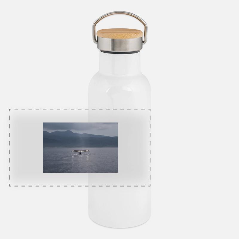 Whale Fin Panoramic Thermal Bottle with Bamboo Lid