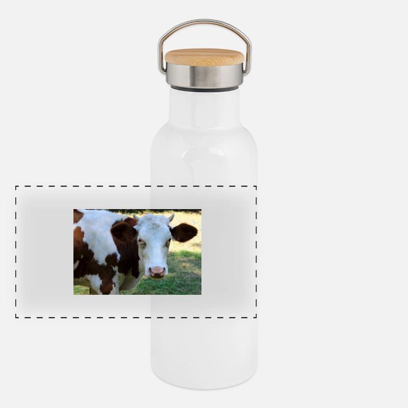 Cow Poster Panoramic Thermal Bottle with Bamboo Lid