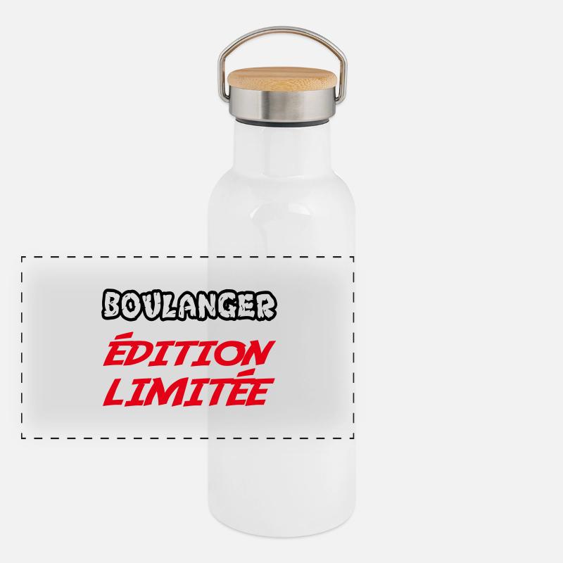 BOULANGER édition limitée Gourde isotherme avec bouchon en bambou