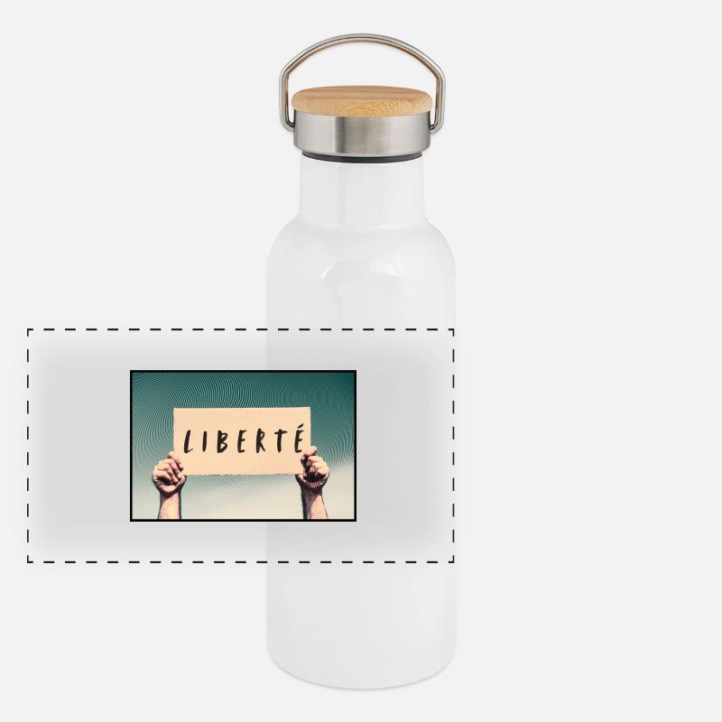 Pancarte - Liberté Gourde isotherme avec bouchon en bambou