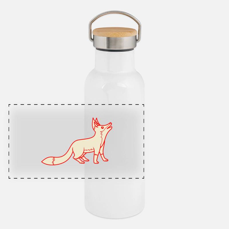 Fuchs Panorama Thermosflasche mit Bambusdeckel