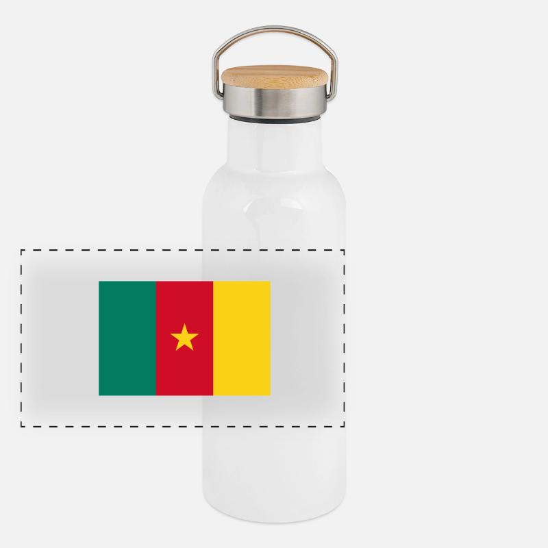 Kamerun Panorama Thermosflasche mit Bambusdeckel