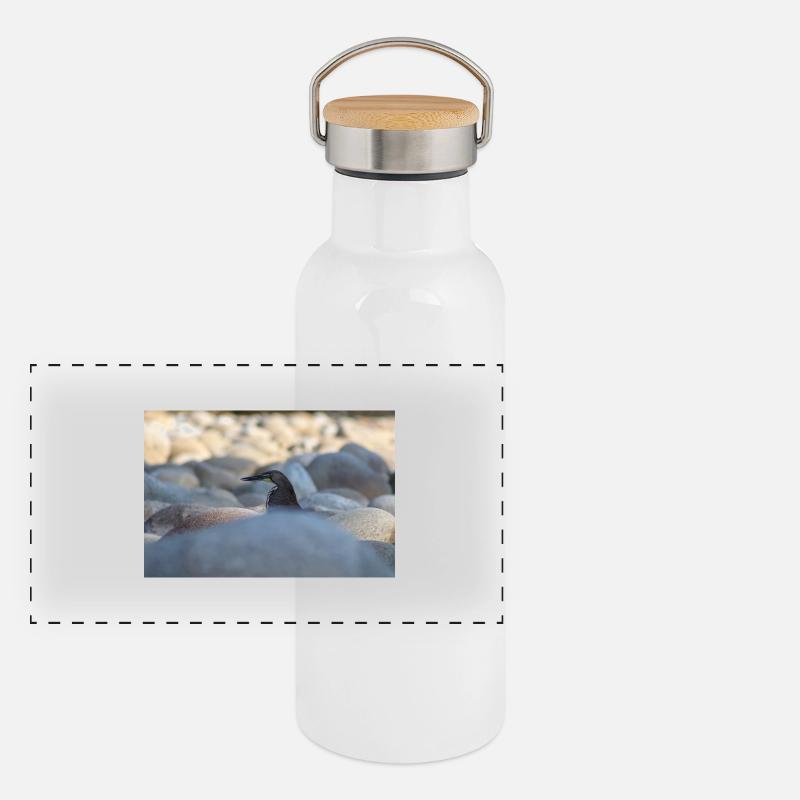 le héron Gourde isotherme avec bouchon en bambou