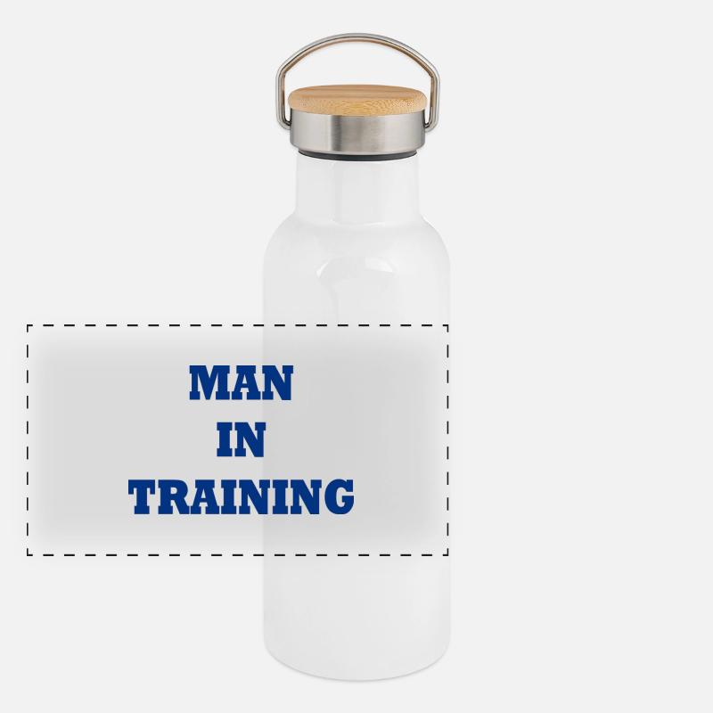 Man in Training Panoramic Thermal Bottle with Bamboo Lid