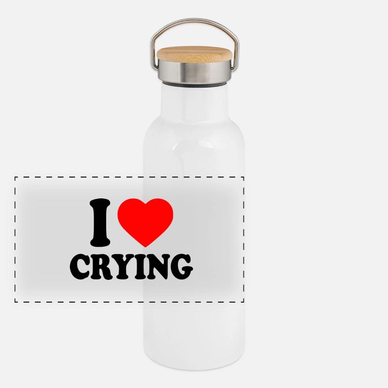 i love crying Panoramic Thermal Bottle with Bamboo Lid