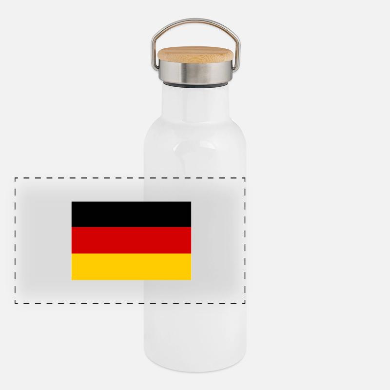 Drapeau de l’Allemagne Gourde isotherme avec bouchon en bambou