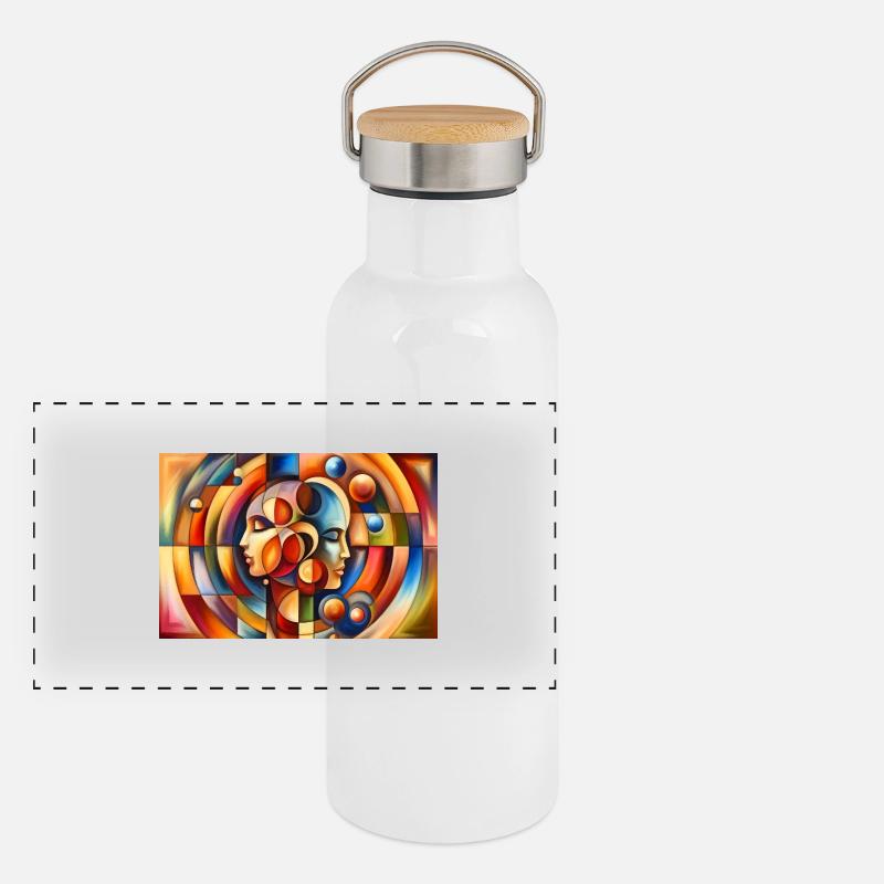 Relation abstraite Gourde isotherme avec bouchon en bambou