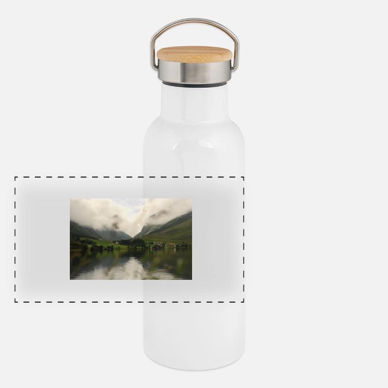 More in the clouds Panoramic Thermal Bottle with Bamboo Lid