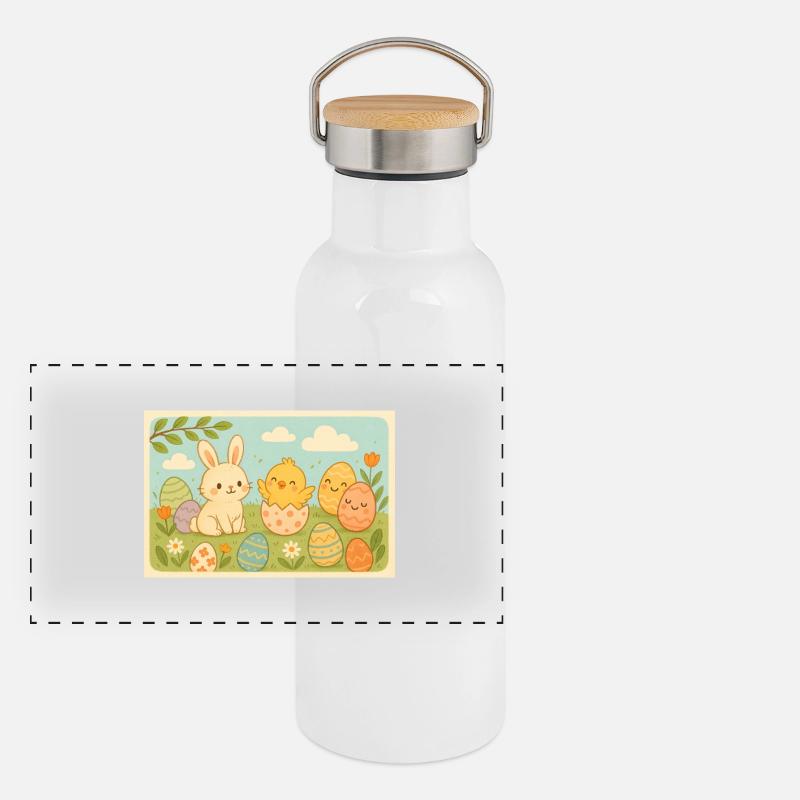 Ostern Panorama Thermosflasche mit Bambusdeckel