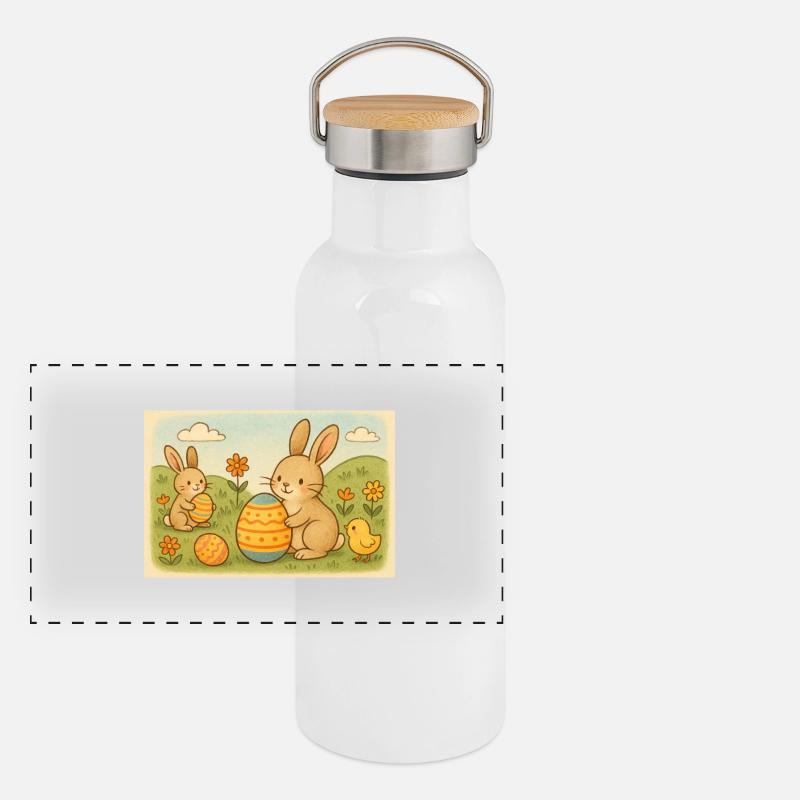 Ostern Panorama Thermosflasche mit Bambusdeckel