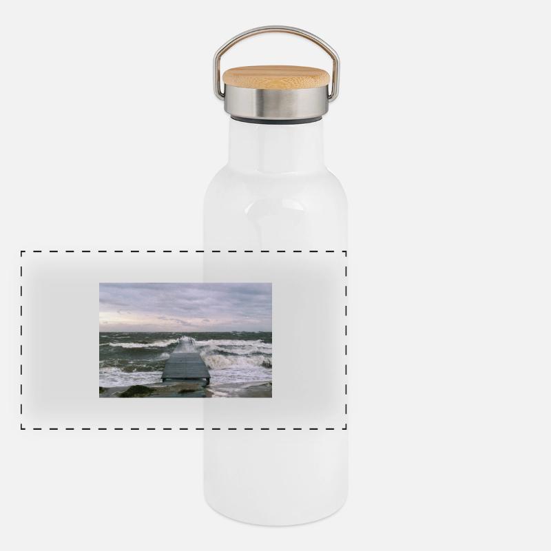 Sturm Panorama Thermosflasche mit Bambusdeckel