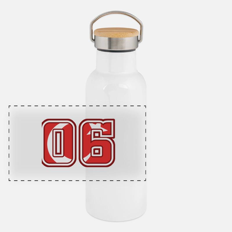Panorama Thermosflasche mit Bambusdeckel