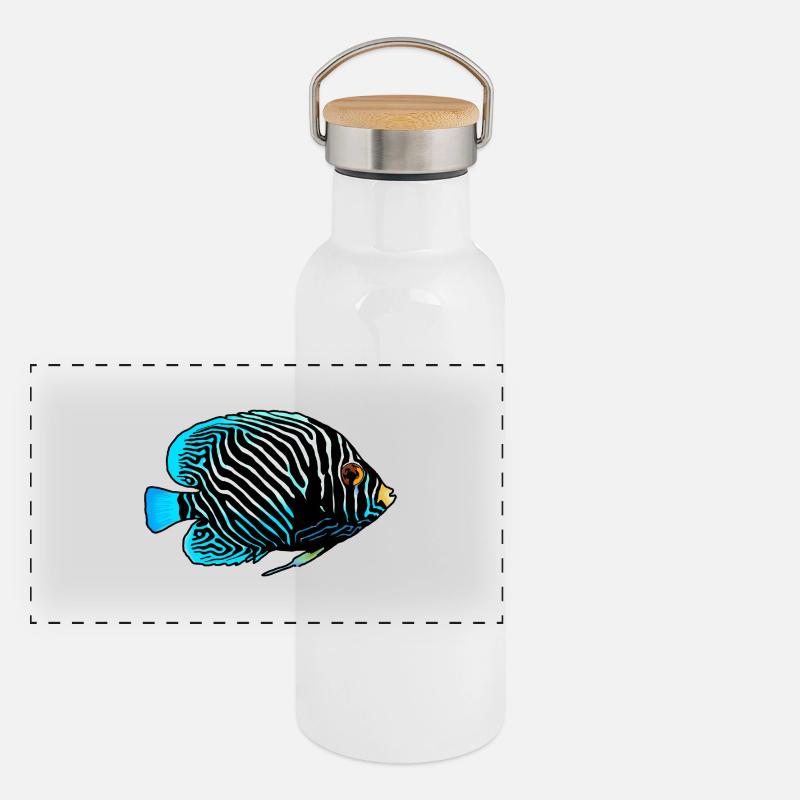 Poissons exotiques Gourde isotherme avec bouchon en bambou