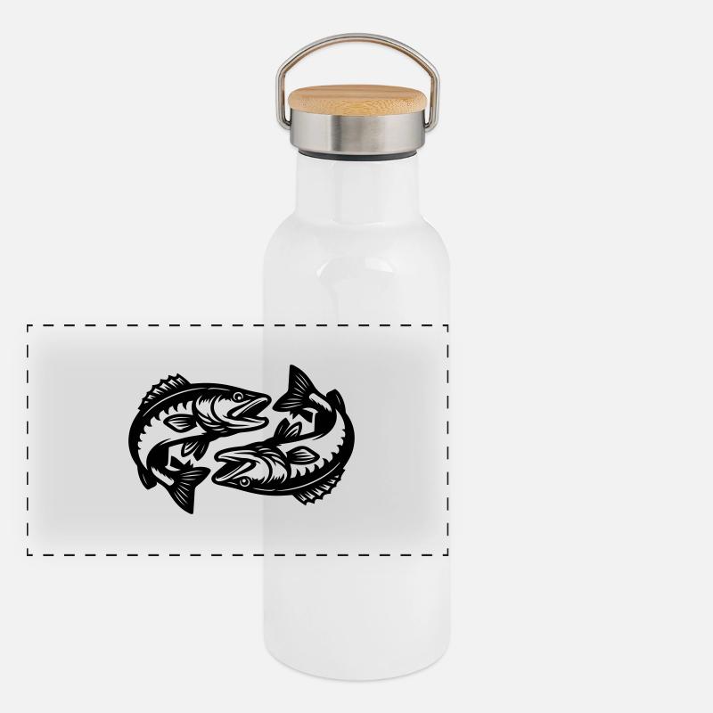 Pike Fish Panoramic Thermal Bottle with Bamboo Lid