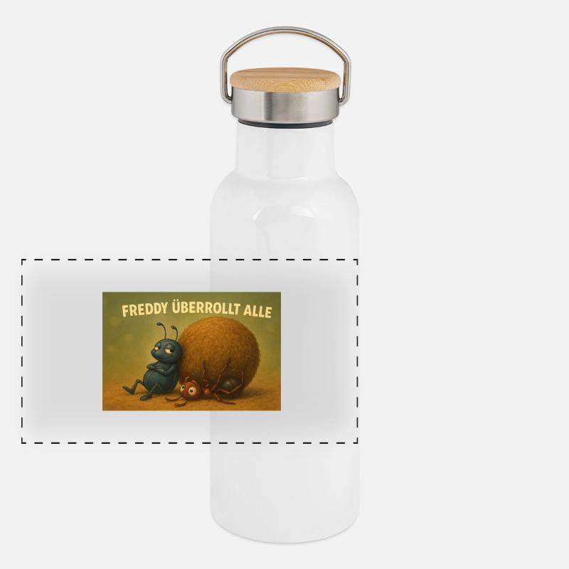 Freddy overwhelms them all Panoramic Thermal Bottle with Bamboo Lid