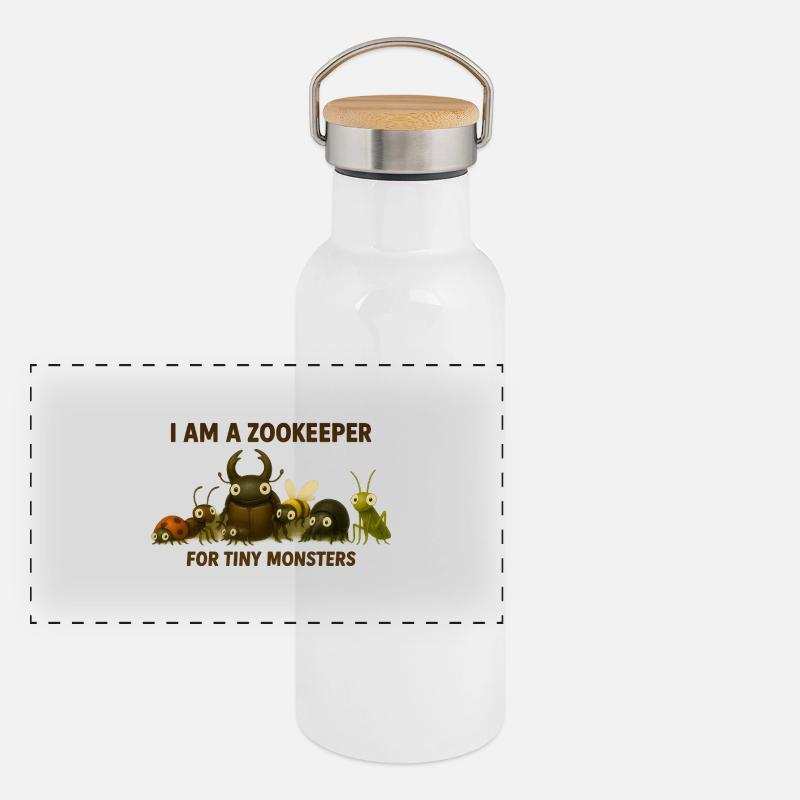 Je suis gardien de zoo – pour les petits monstres Gourde isotherme avec bouchon en bambou
