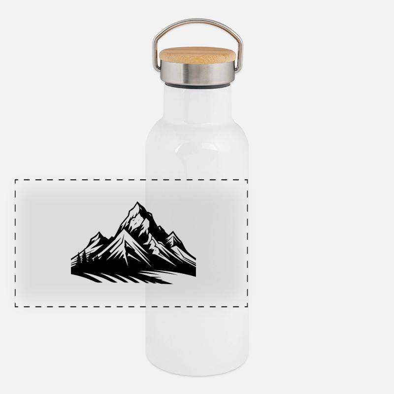 Mountains Nature Panoramic Thermal Bottle with Bamboo Lid