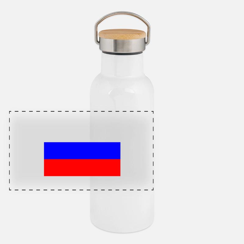 Russie, Russie, drapeau, drapeau Gourde isotherme avec bouchon en bambou