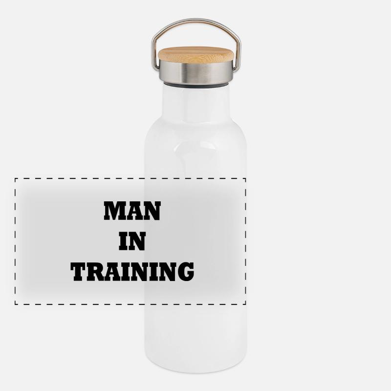 Man in Training Panoramic Thermal Bottle with Bamboo Lid