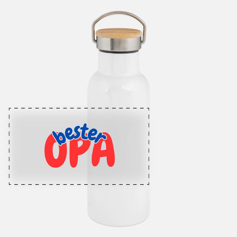 Bester Opa Panorama Thermosflasche mit Bambusdeckel
