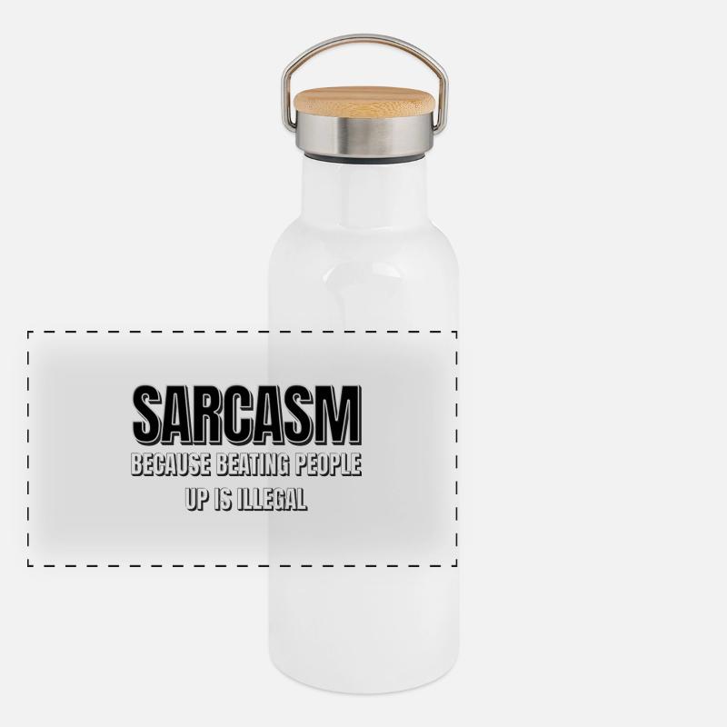 Sarcasme Gourde isotherme avec bouchon en bambou