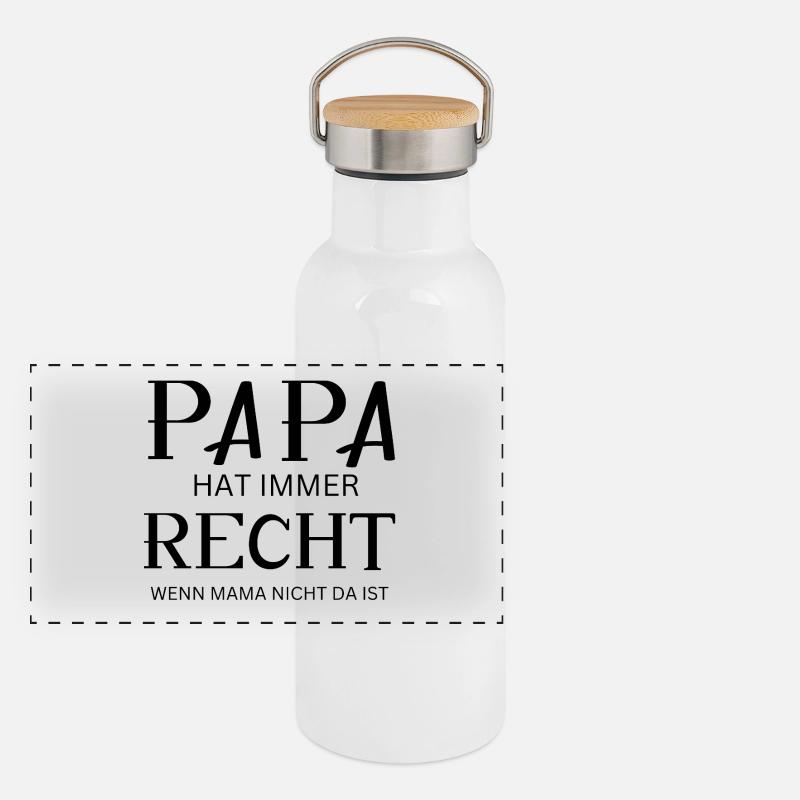 Papa hat imeer Recht Panorama Thermosflasche mit Bambusdeckel