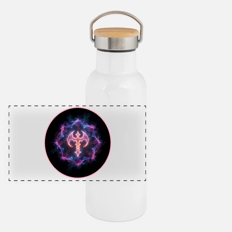 Symbole de la hache Gourde isotherme avec bouchon en bambou