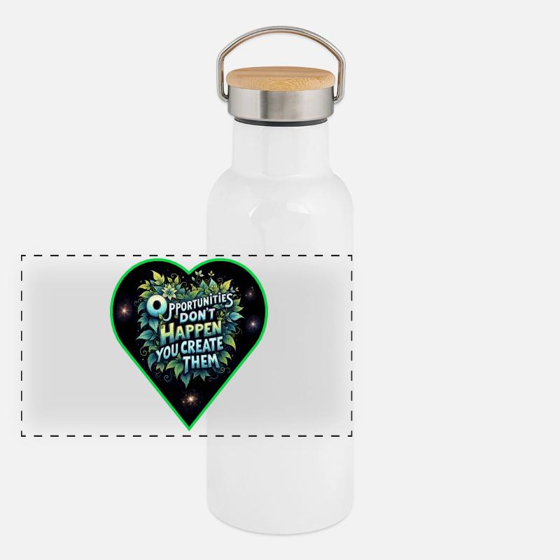 Créez des opportunités Gourde isotherme avec bouchon en bambou