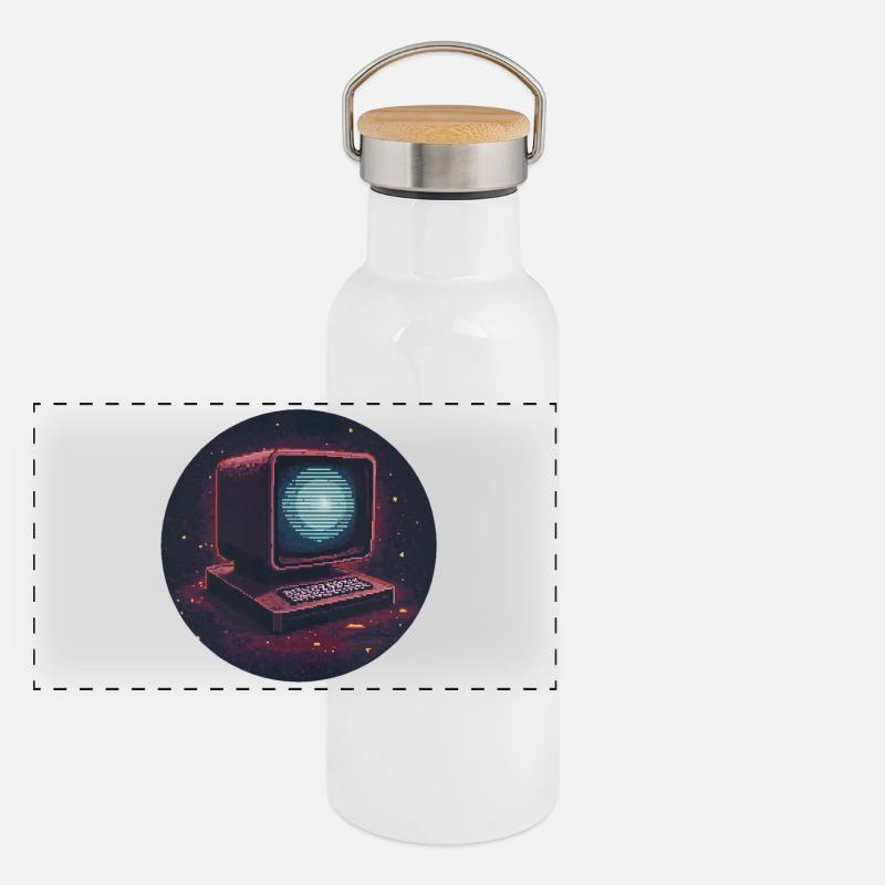 Pixel computer Panoramic Thermal Bottle with Bamboo Lid