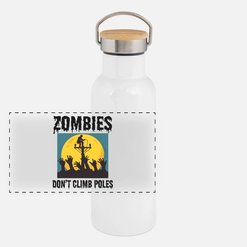 Lineman Halloween Zombie Escalade Power Pole Gourde isotherme avec bouchon en bambou