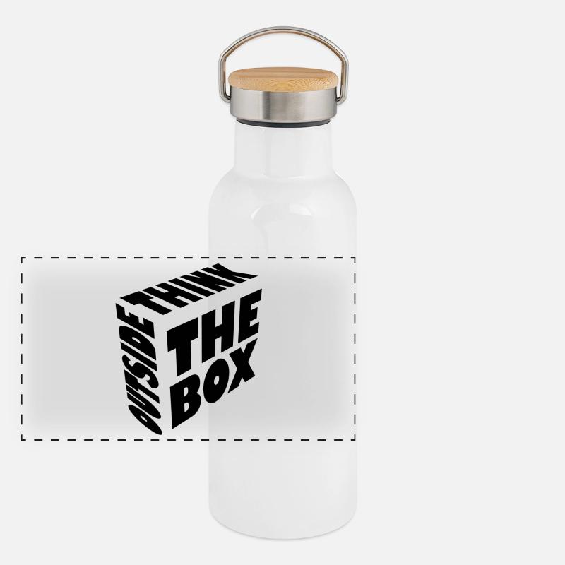 Die Kunst des Andersdenkens Panorama Thermosflasche mit Bambusdeckel