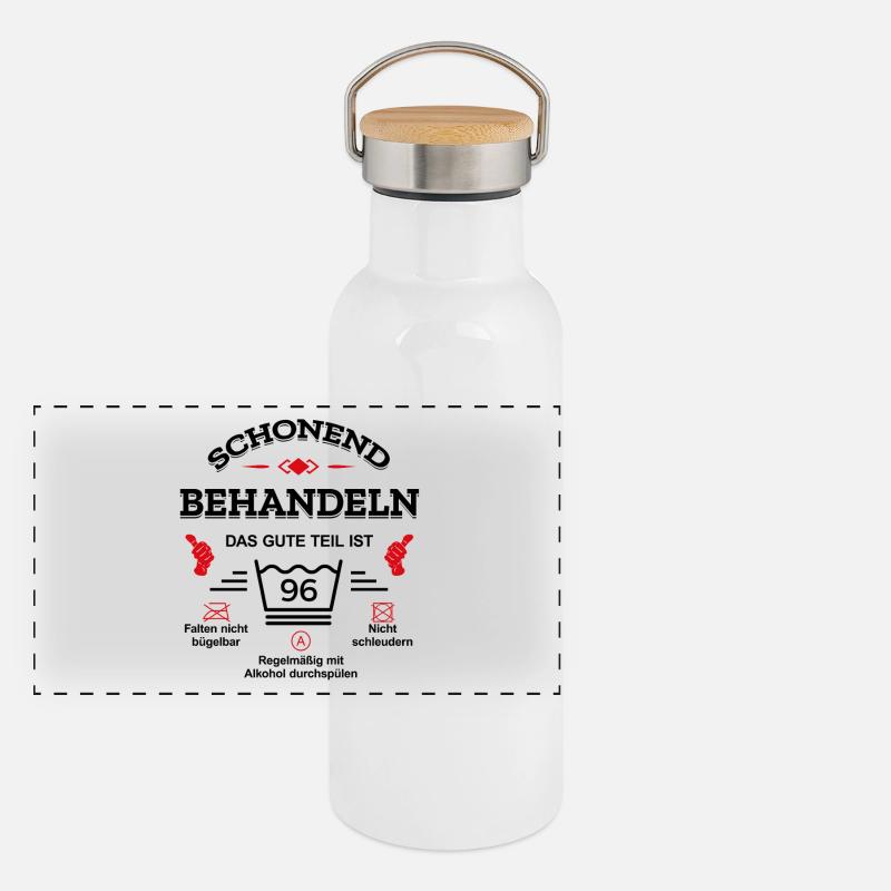 HANDLE MIT SORGFALT – 96 JAHRE PERFEKTION Panorama Thermosflasche mit Bambusdeckel