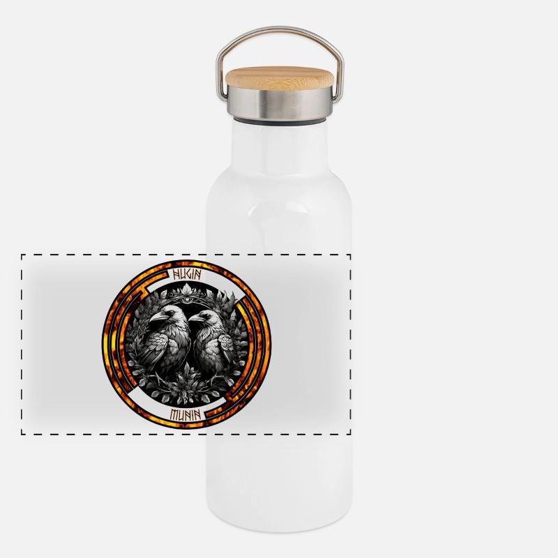 Corbeaux Gourde isotherme avec bouchon en bambou