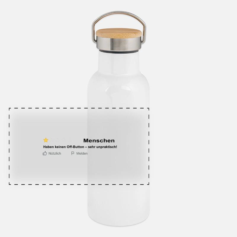 Menschen Bewertung - Leider kein Off Button! Panorama Thermosflasche mit Bambusdeckel