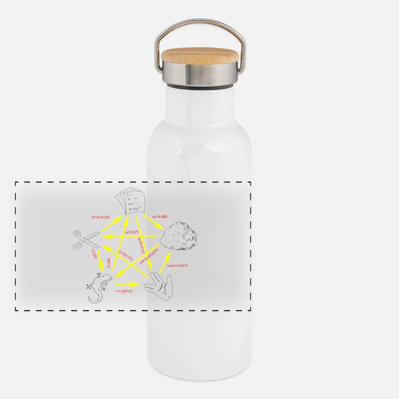 Shear Stone Paper Lizard Spock Panoramic Thermal Bottle with Bamboo Lid
