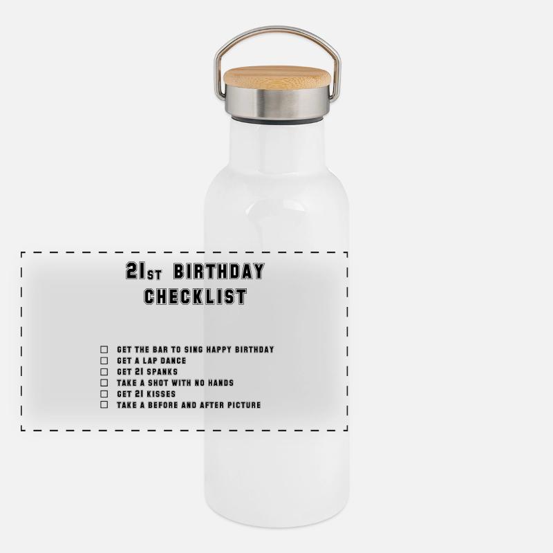 21st - Panoramic Thermal Bottle with Bamboo Lid - white