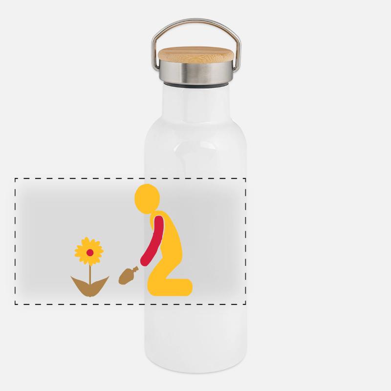 Garten Panorama Thermosflasche mit Bambusdeckel